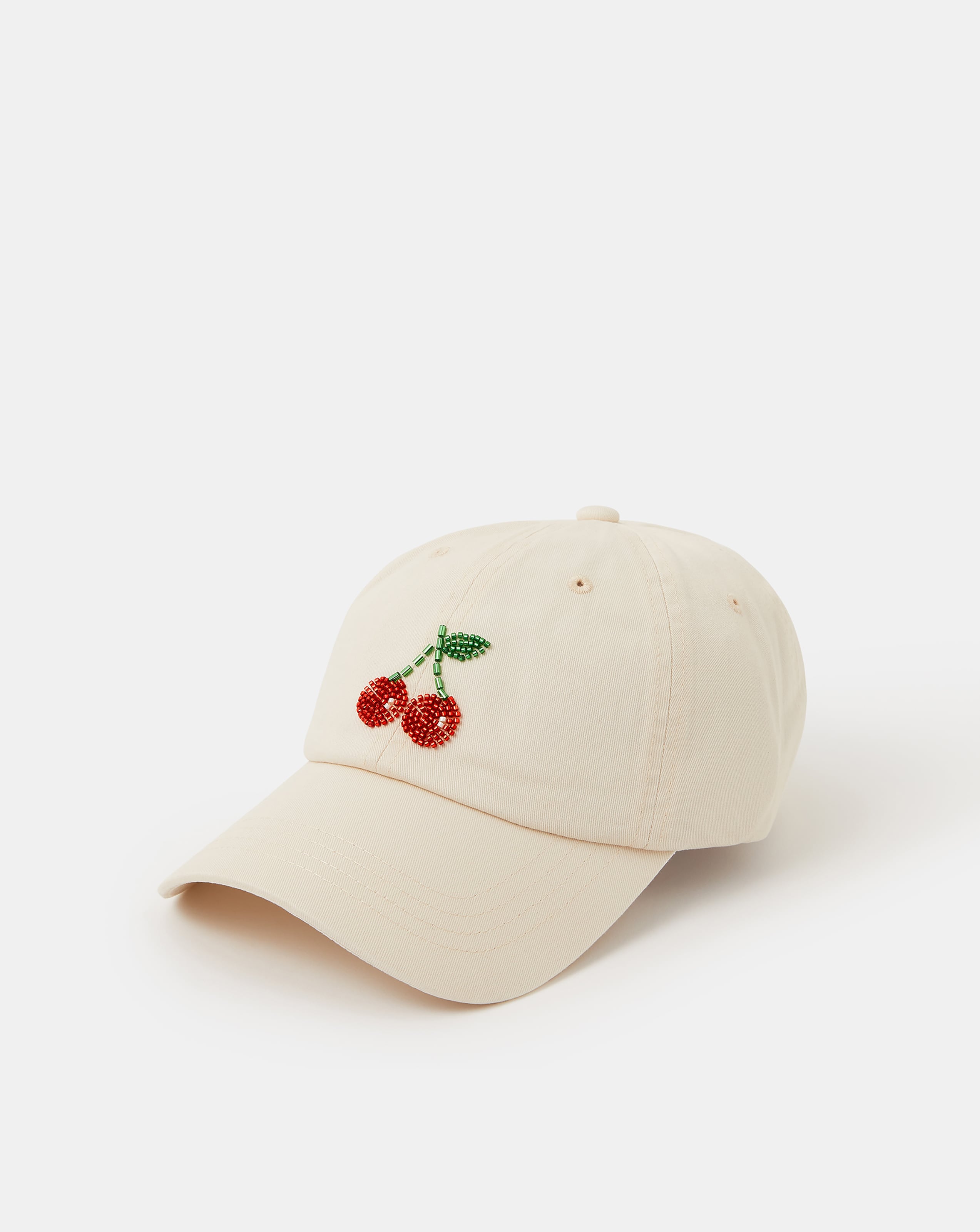 New In - Accessorize Beaded Cherry Cap