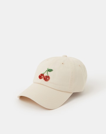 Accessorize Beaded Cherry Cap