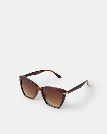 Accessorize Tort Arm Cateye Sunglasses