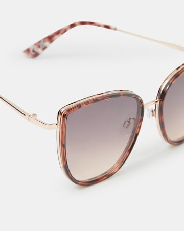 Accessorize Cat Eye Tort Sunglasses