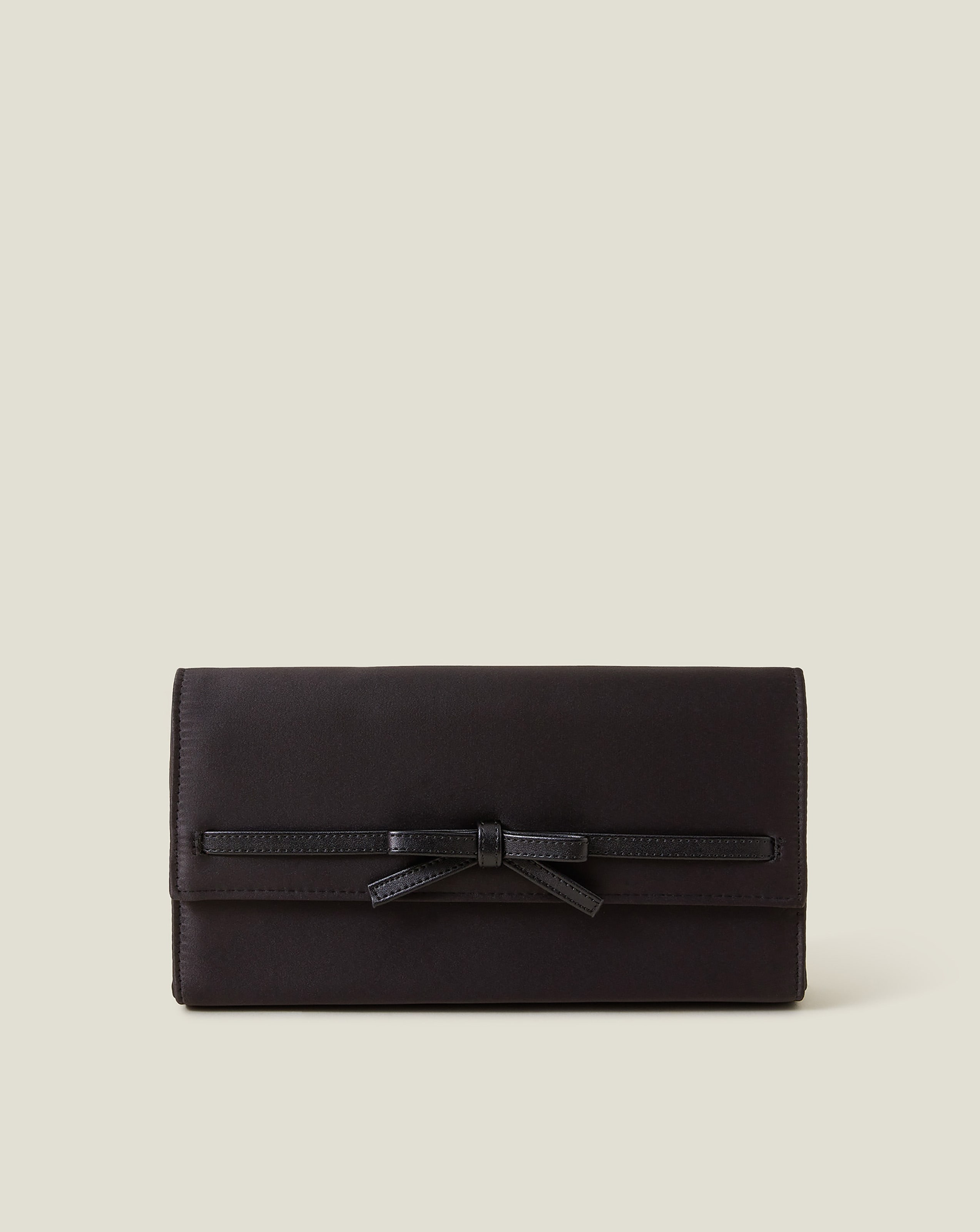 New In - Accessorize Bow Satin Clutch Bag