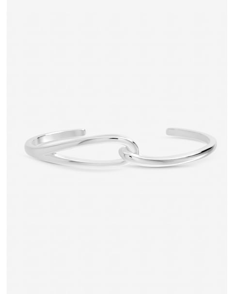 Inicio Sterling Silver Plated Polished Open Link Cuff - Gift Pouch
