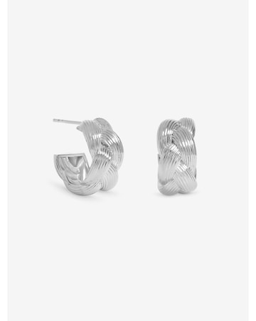 Inicio Sterling Silver Plated Satin Braided Hoops