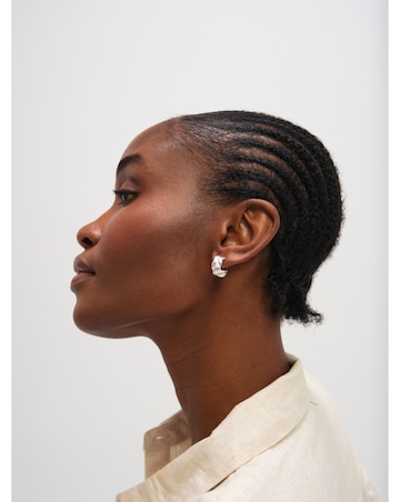 Inicio Sterling Silver Plated Satin Braided Hoops