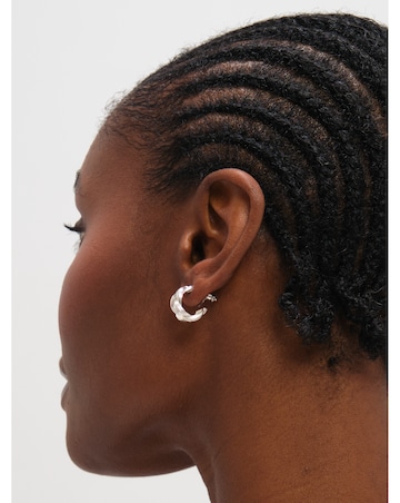 Inicio Sterling Silver Plated Satin Braided Hoops