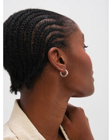 Inicio Sterling Silver Plated Opal Huggie Hoops