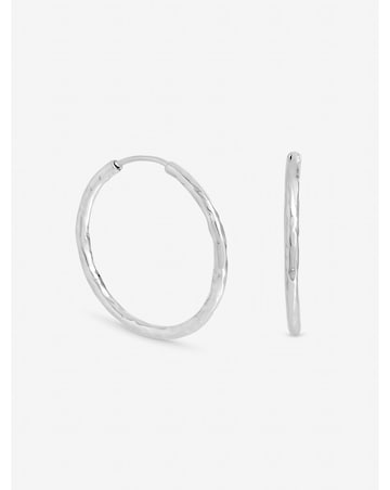 Inicio Sterling Silver Plated Molten Medium Sleeper Hoops