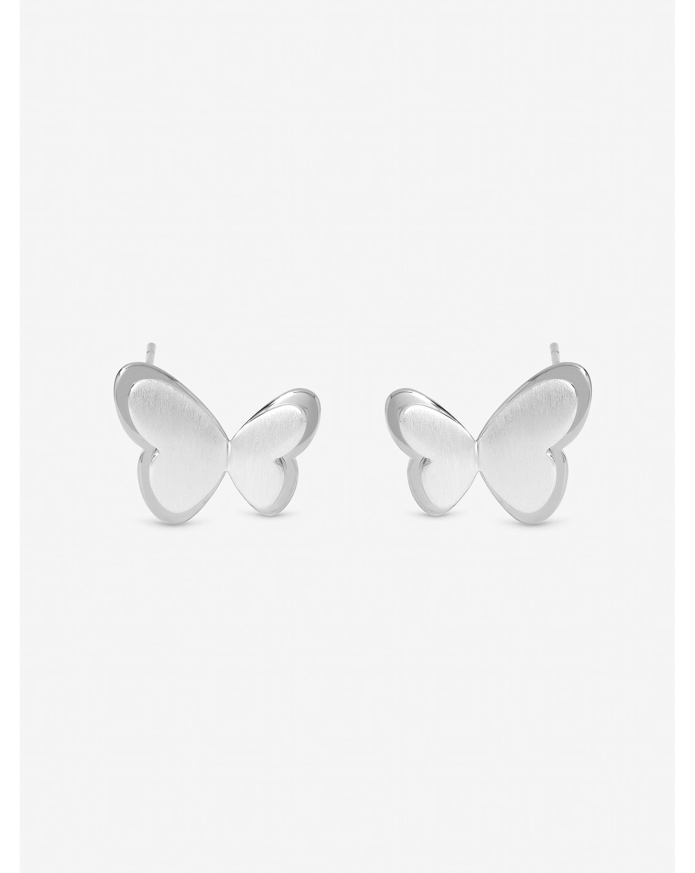 New In - Silver Plated Satin Butterfly Earrings