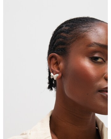 Inicio Sterling Silver Plated Satin Butterfly Earrings