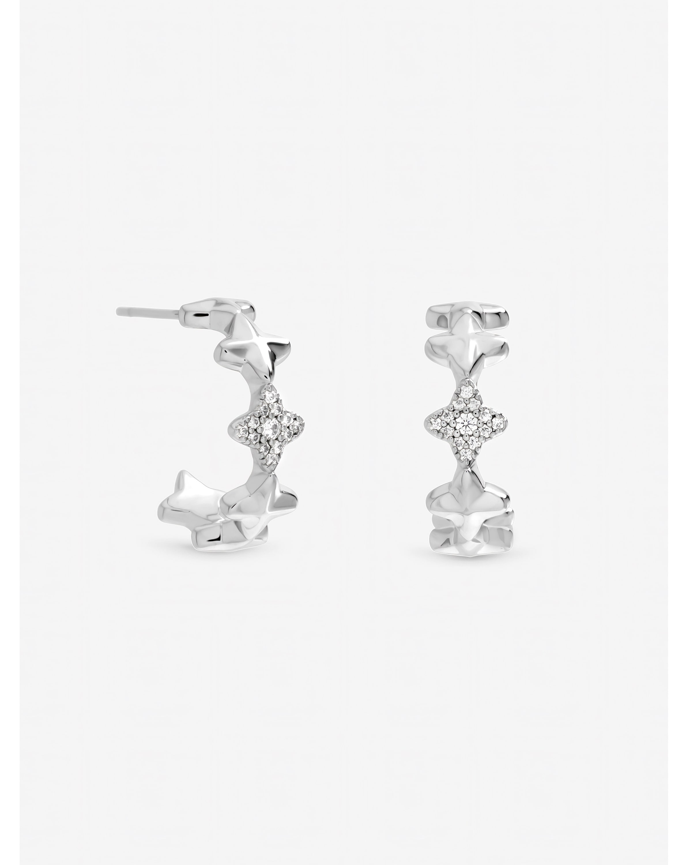 New In - Silver Plated Celestial Star Hoops