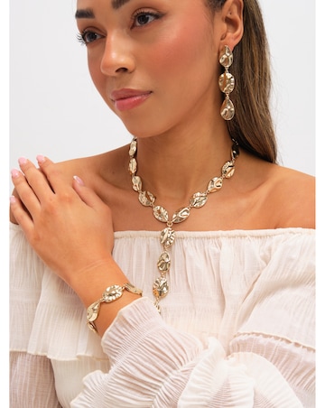 Mood Gold Polished Molten Y-Drop Necklace