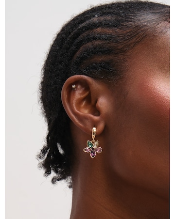 Mood Gold Plated and Multi Coloured Floral Earrings - Pack of 3