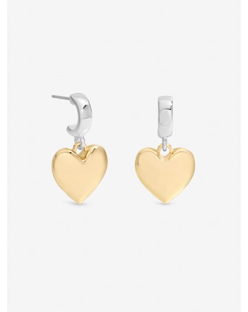 Mood Two Tone Heart Huggie Earrings