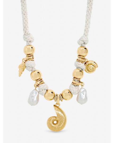 Mood Gold Plated Statement Rope Shell Necklace