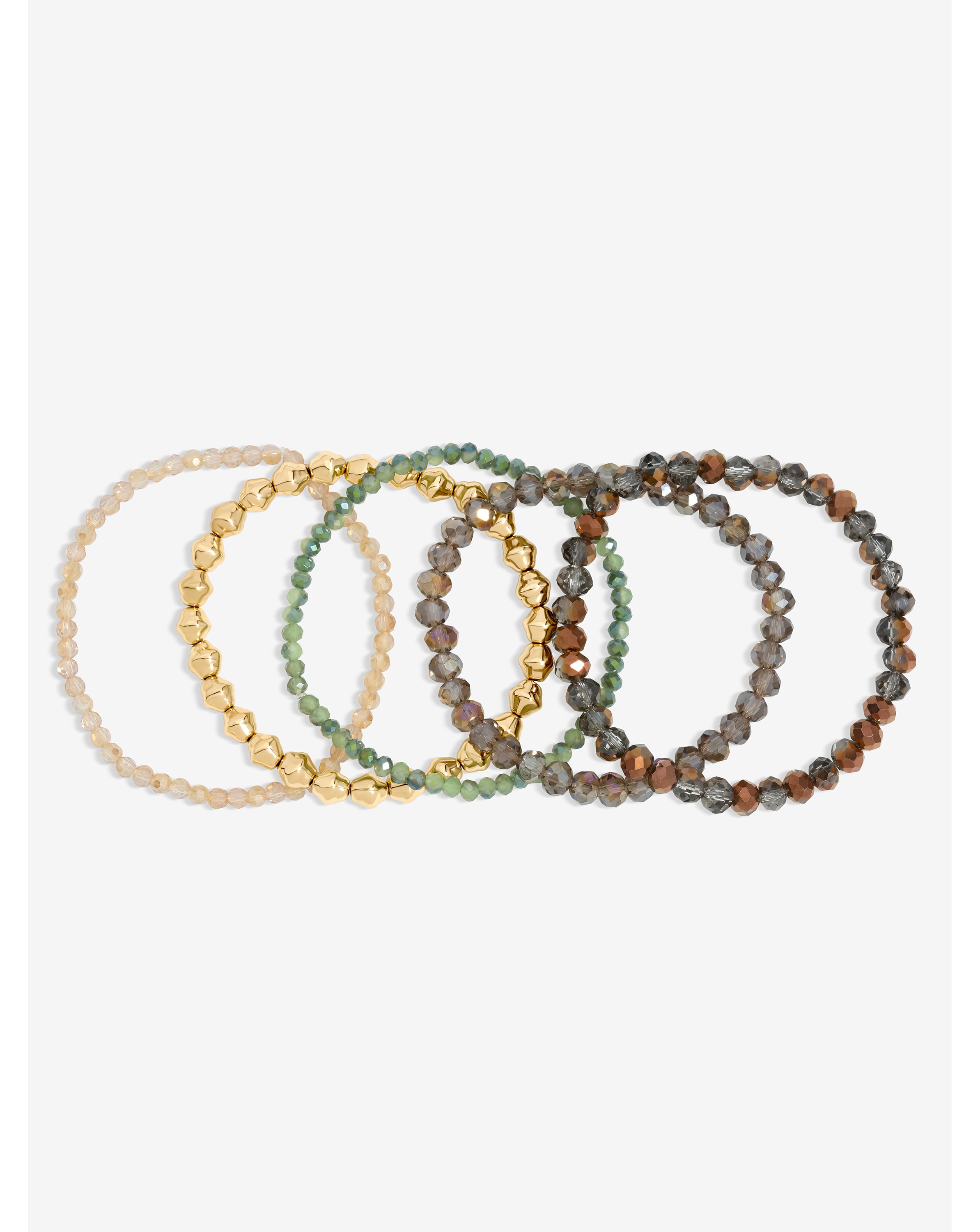 New In - Gold Plated Beaded Bracelets - Pack of 5