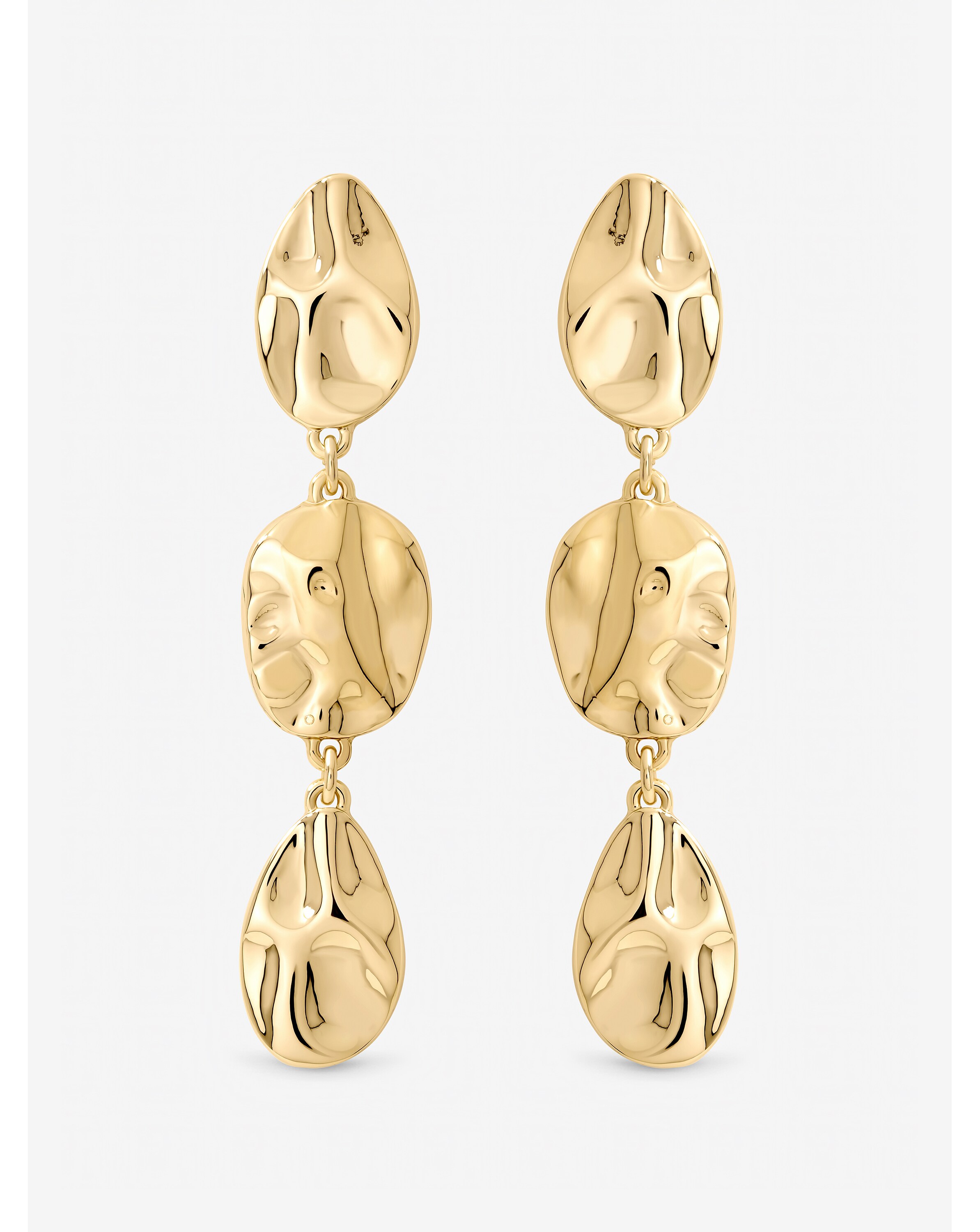 New In - Mood Gold Polished Molten Drop Earrings