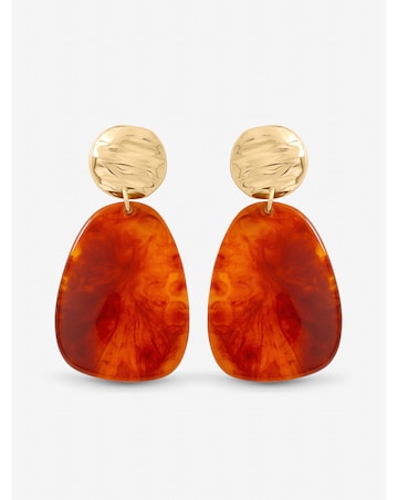 Mood Gold Plated and Resin Statement Drop Earrings