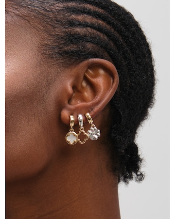 Mood Two Tone Clover Earrings - Pack Of 3