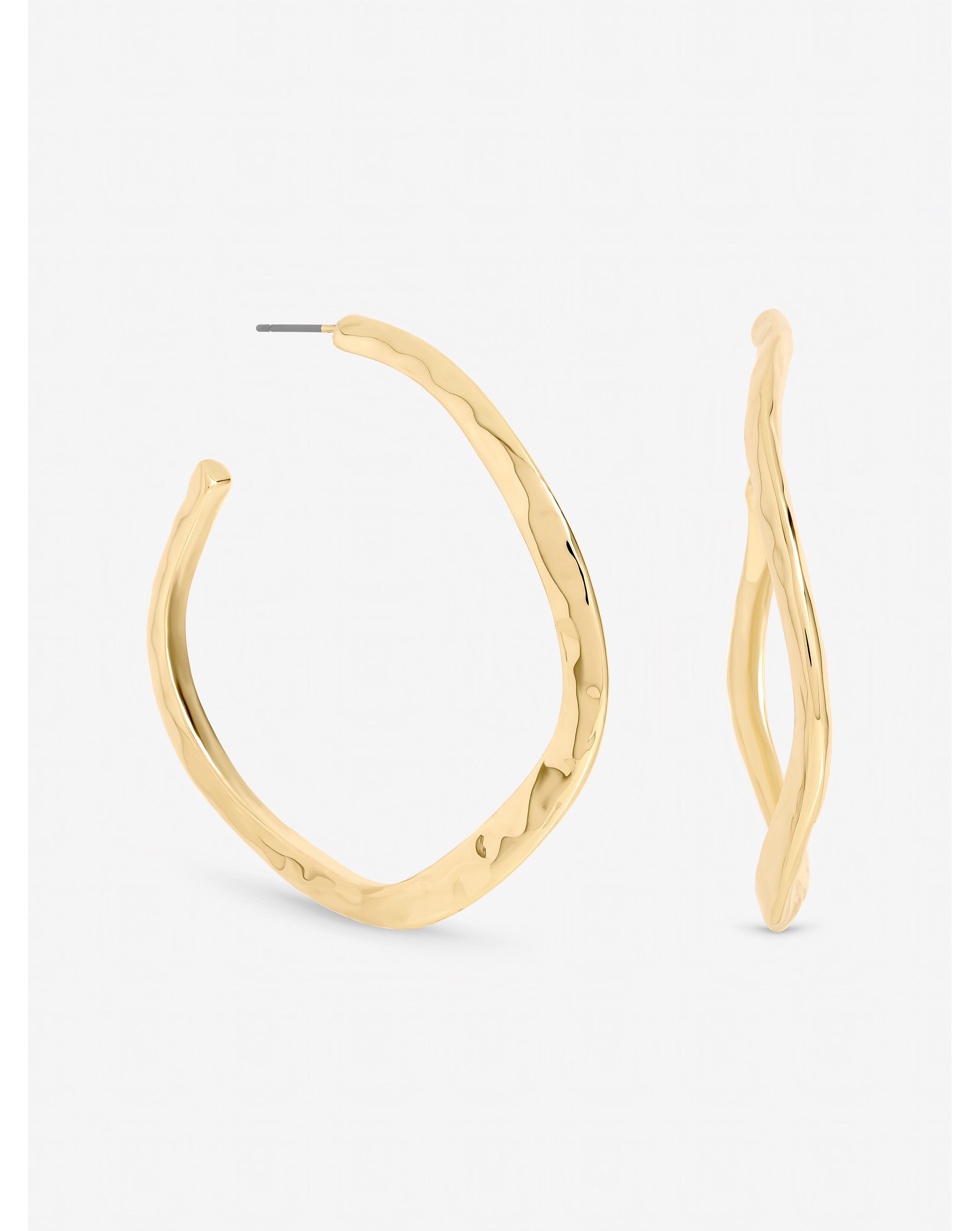 New In - Mood Gold Plated Large Molten Hoops