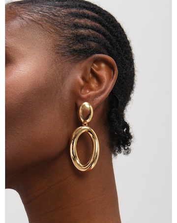 Mood Gold Plated Polished Open Drop Earrings