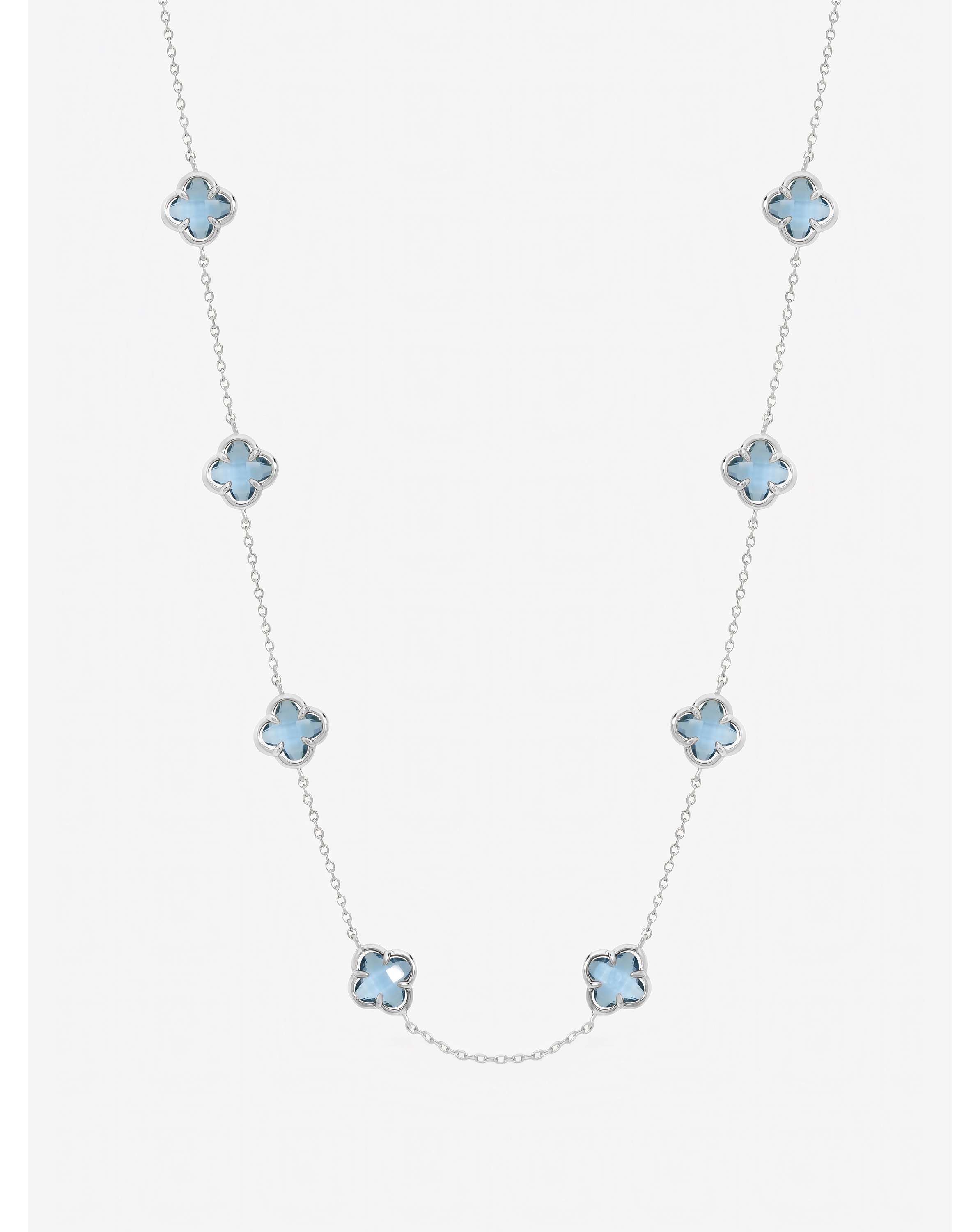 New In - Light Sapphire Clover Necklace