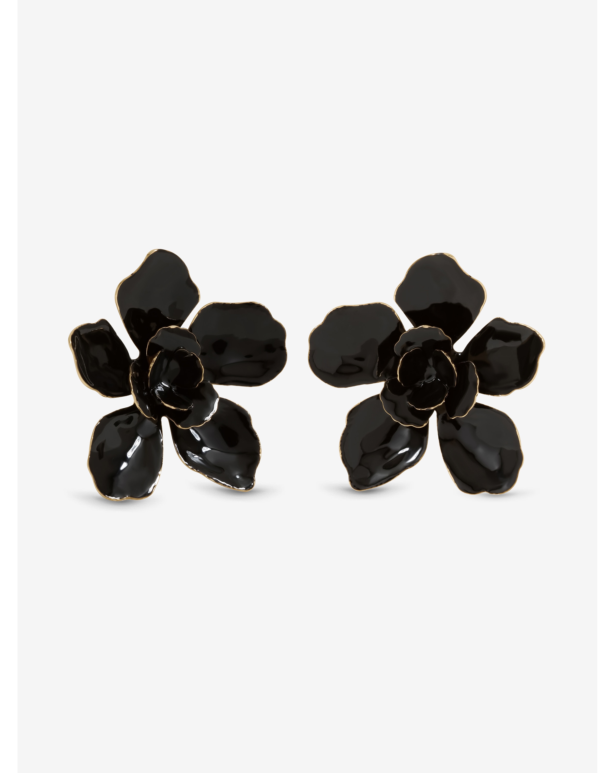 New In - Mood Jet Statement Flower Earrings