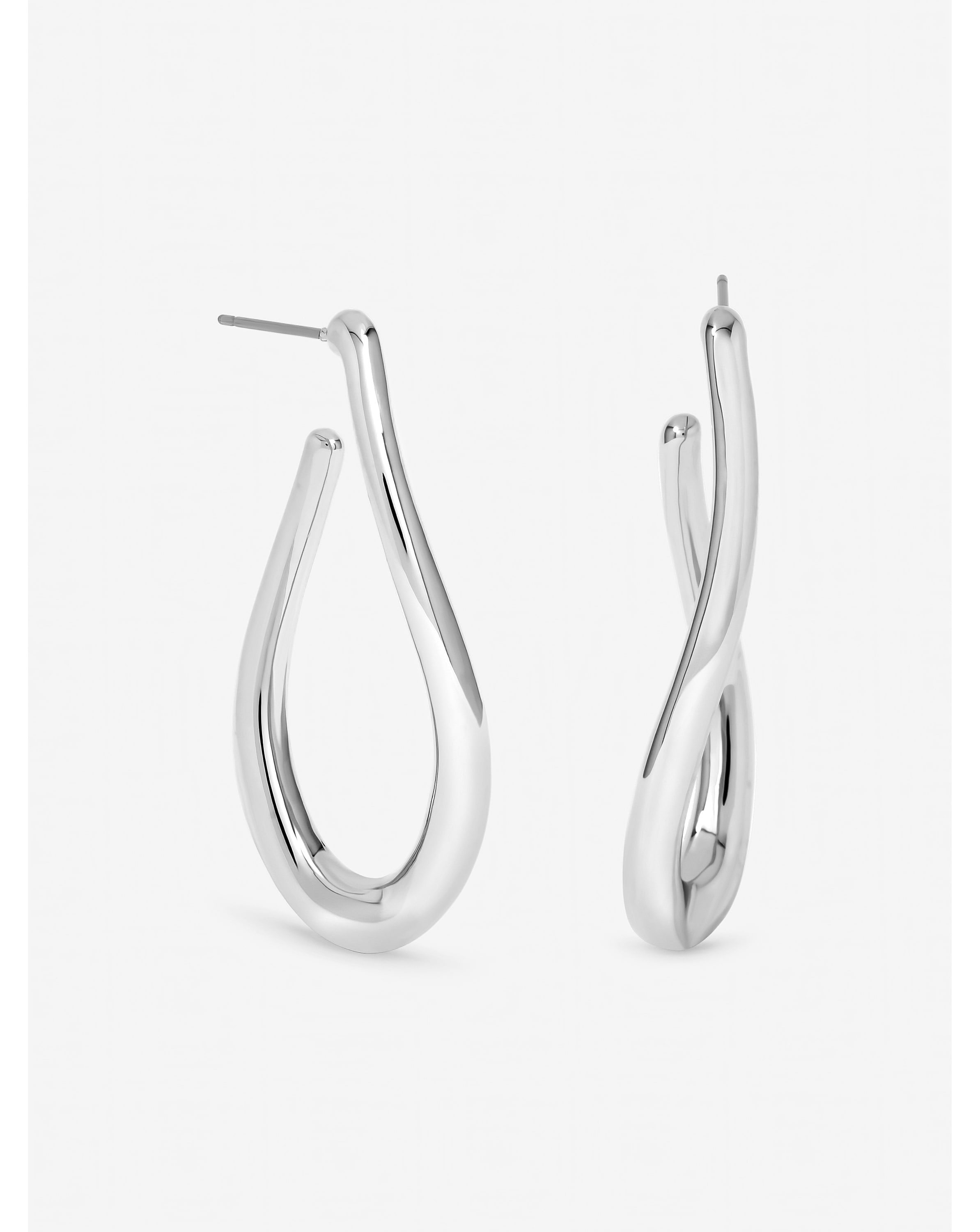 New In - Mood Silver Plated Twist Hoop Earrings