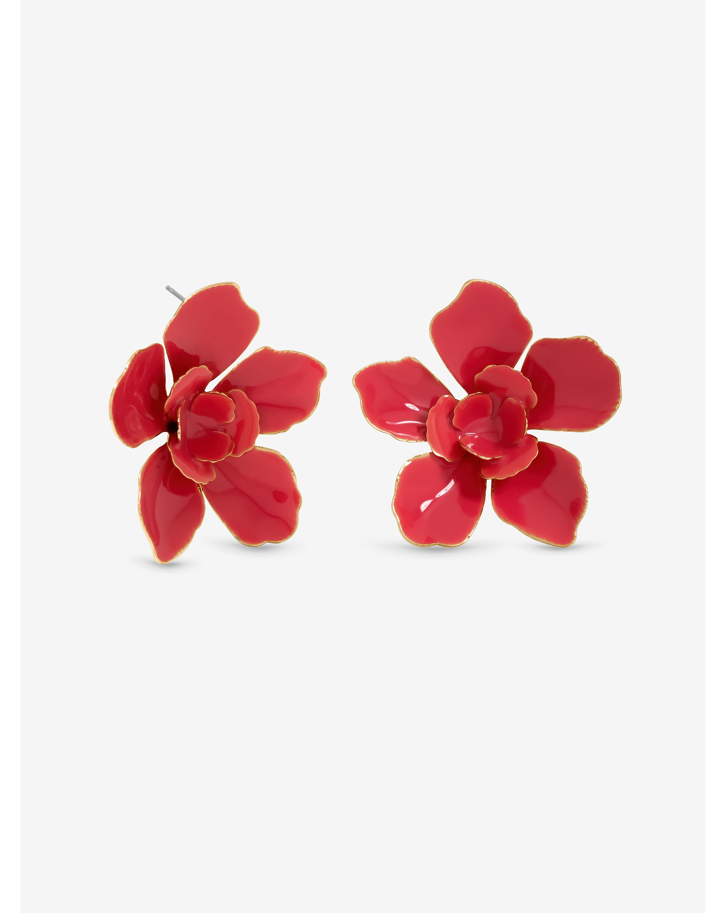 New In - Mood Gold Pink Floral Earrings