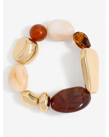 Mood Gold Polished and Resin Stretch Bracelet