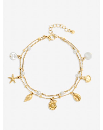 Mood Gold Plated Shell Anklet