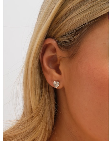 Jon Richard Silver Crystal Heart Trio Set - Gift Box