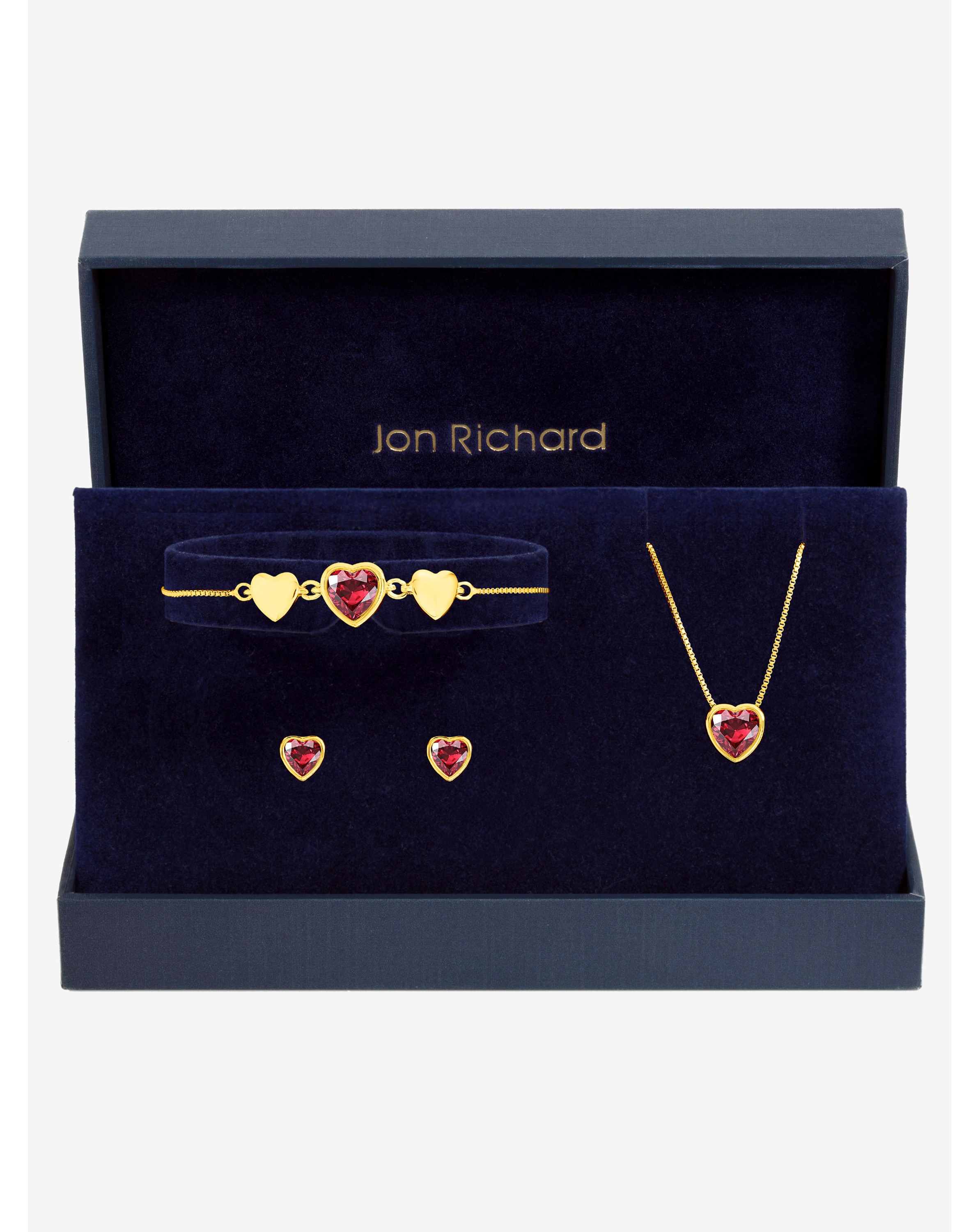 Crystal Red Heart Trio Set - Gift Box