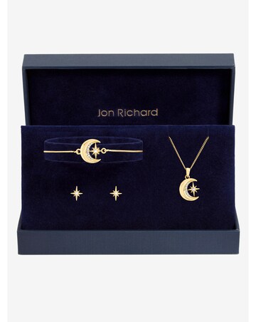 Jon Richard Gold Plated Crystal and Moon Trio Set - Gift Box