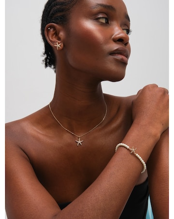 Jon Richard Gold Plated Pave and Pearl Starfish Trio Set - Gift Box