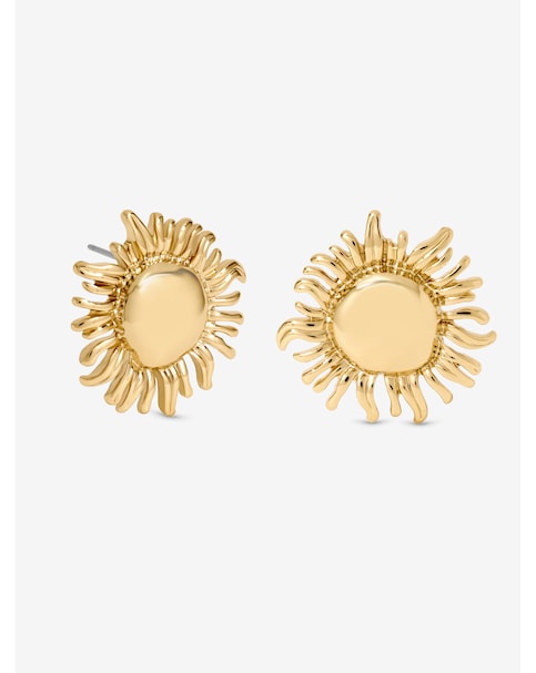 Mood Gold Plated Sun Stud Earrings