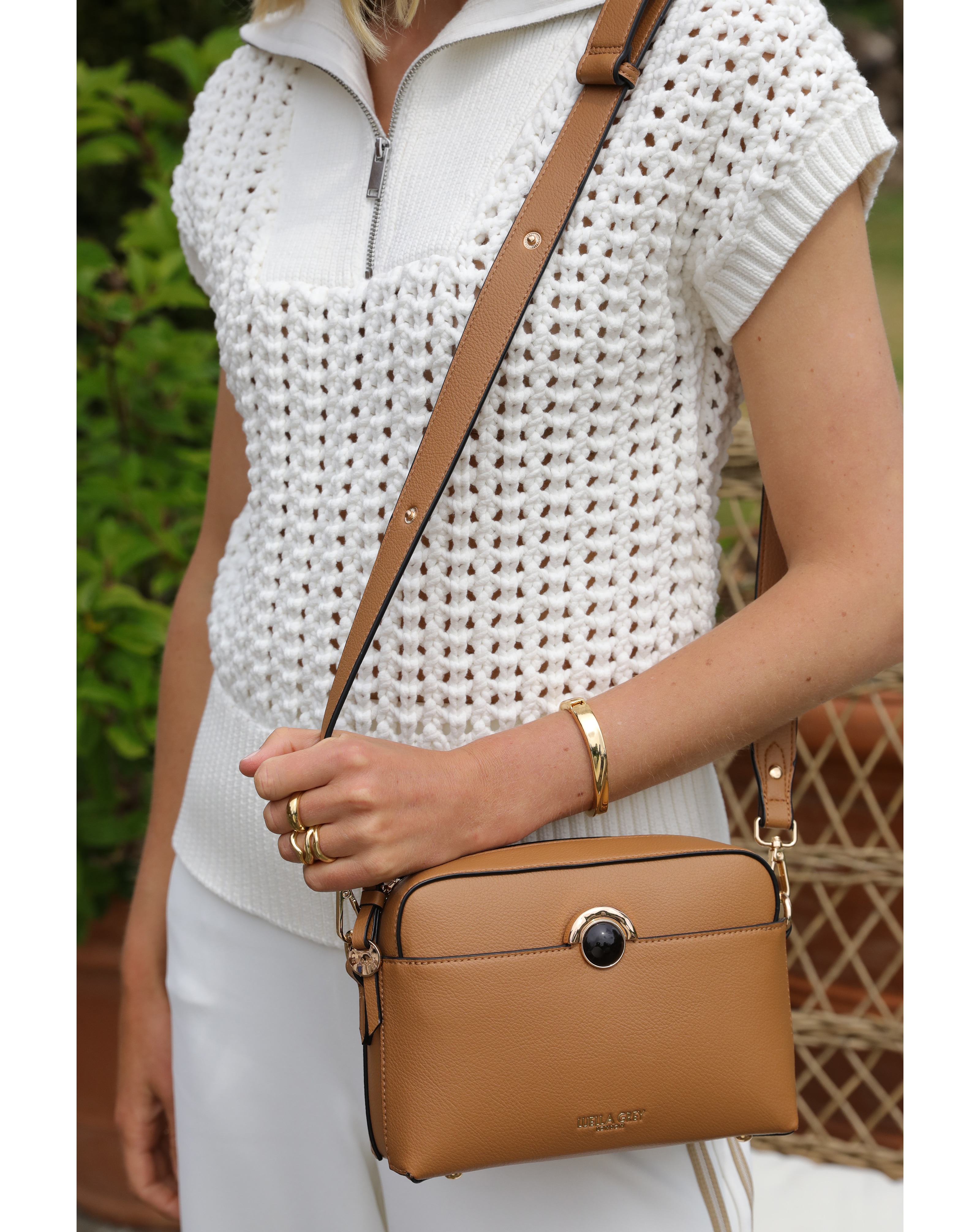 Luella Grey Sian Camel Camera Crossbody