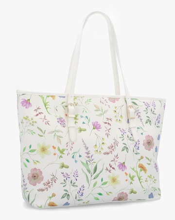 Fiorelli Etta Floral White Buckle Tote Bag
