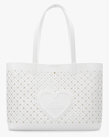 Love Moschino Heart Basket White Tote Bag