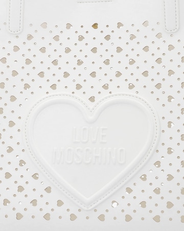 Love Moschino Heart Basket White Tote Bag