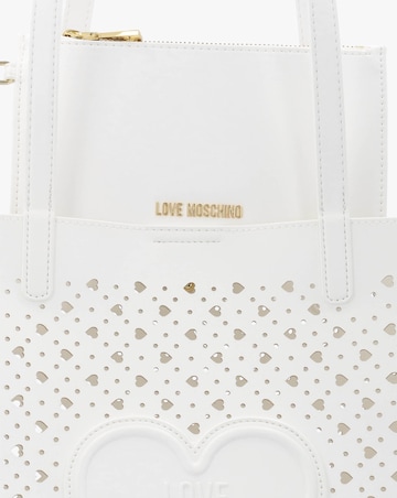 Love Moschino Heart Basket White Tote Bag