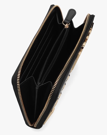 Love Moschino Enameled Logo Black Zip Around Purse