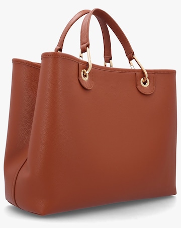 Emporio Armani Tan Pebbled Shopper With Pouch