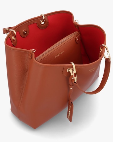 Emporio Armani Tan Pebbled Shopper With Pouch