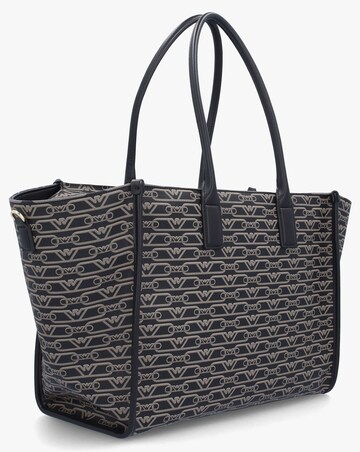 Emporio Armani Black & Ecru Monogram Tote Bag