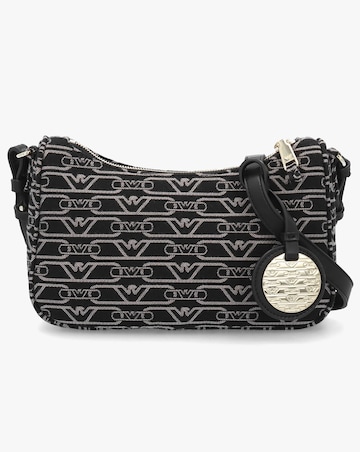 Emporio Armani Canvas Jacquard Black Shoulder Bag
