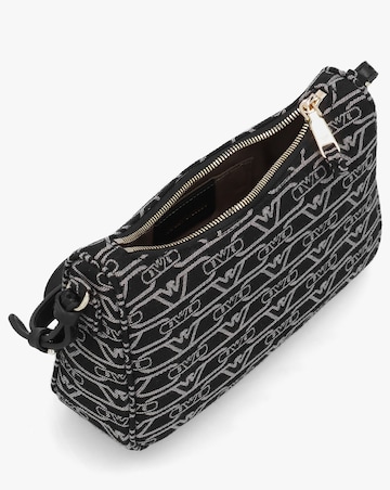 Emporio Armani Canvas Jacquard Black Shoulder Bag