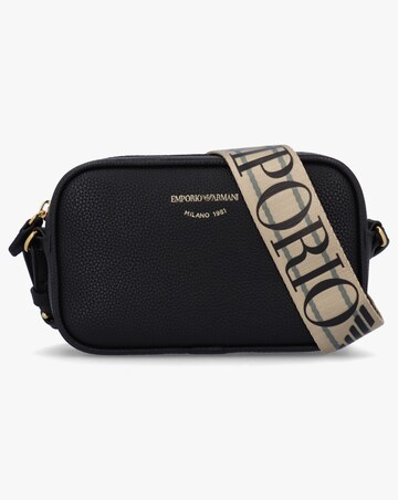 Emporio Armani Piped Black & Silver Camera Bag