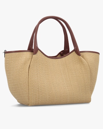 Emporio Armani Woven Straw Medium Natural Tan Shopper Bag
