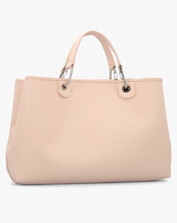 Emporio Armani Apricot Moka Pebbled Shopper With Pouch