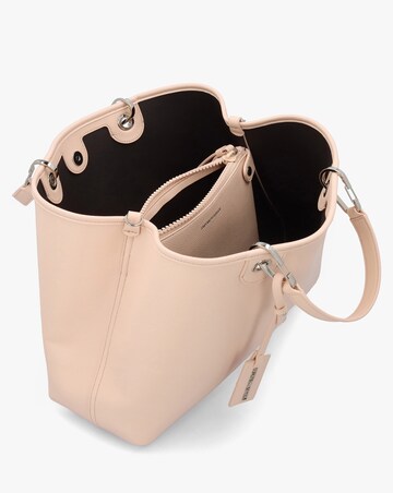 Emporio Armani Apricot Moka Pebbled Shopper With Pouch